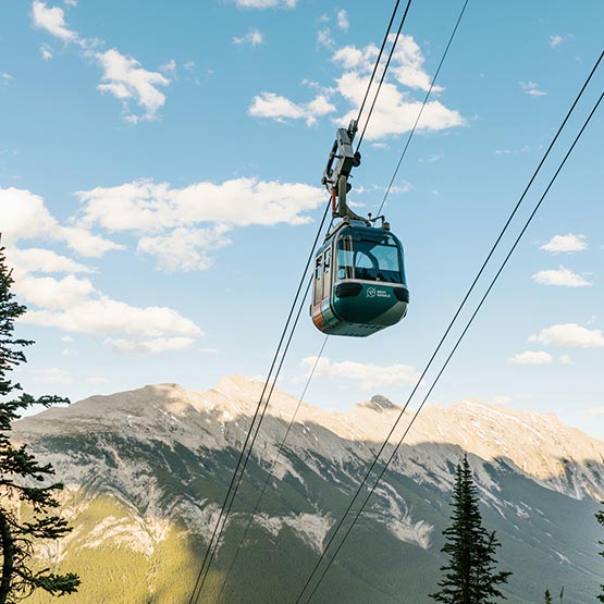 The Gondola ascending the mountain